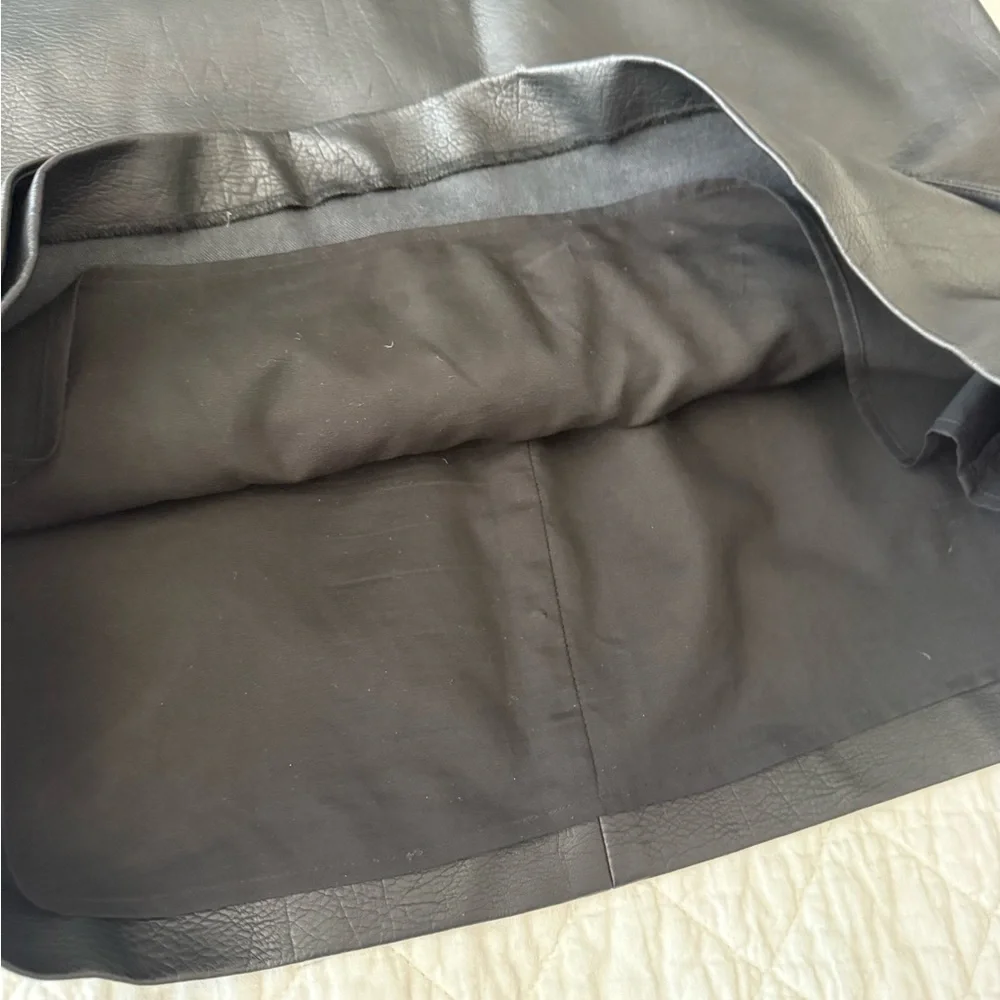 Club Monaco Faux Leather Black Mini Skirt